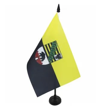 DRAPEAU DE TABLE SAXE-ANHALT 21x14cm - PETIT DRAPEAUX DE BUREAU SACHSEN-ANHALT - LAND ALLEMAGNE 14 x 21 cm