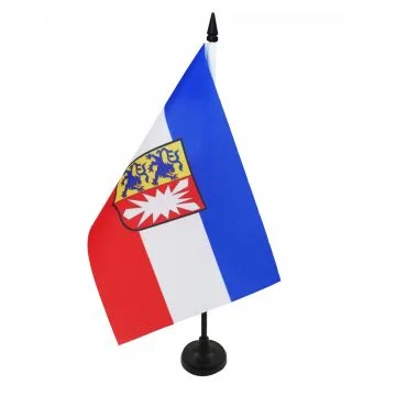 DRAPEAU DE TABLE SCHLESWIG-HOLSTEIN 21x14cm - PETIT DRAPEAUX DE BUREAU SCHLESWIG-HOLSTEIN - LAND ALLEMAGNE 14 x 21 cm
