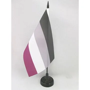 DRAPEAU DE TABLE ARC-EN-CIEL ASEXUEL 21x14cm - PETIT DRAPEAUX DE BUREAU AASEXUALITÉ - RAINBOW 14 x 21 cm