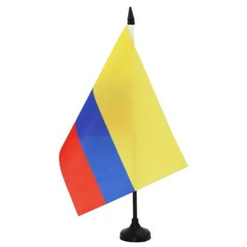 DRAPEAU DE TABLE COLOMBIE 21x14cm - PETIT DRAPEAUX DE BUREAU COLOMBIEN 14 x 21 cm