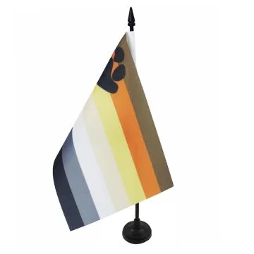 DRAPEAU DE TABLE ARC-EN-CIEL OURS 21x14cm - PETIT DRAPEAUX DE BUREAU GAY - RAINBOW - ARC EN CIEL 14 x 21 cm