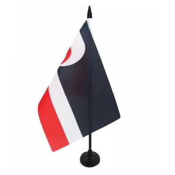 DRAPEAU DE TABLE MAORI 21x14cm - PETIT DRAPEAUX DE BUREAU NÉO-ZÉLANDAIS - NOUVELLE-ZÉLANDE 14 x 21 cm