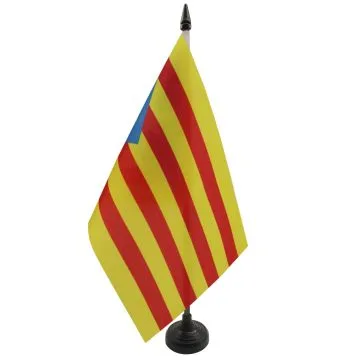 DRAPEAU DE TABLE CATALOGNE ESTELADA 21x14cm - PETIT DRAPEAUX 14 x 21 cm CATALAN INDÉPENDENTISTE - CATALUÑA - Bureau