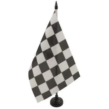 DRAPEAU DE TABLE À DAMIER NOIR ET BLANC 21x14cm - PETIT DRAPEAUX 14 x 21 cm COURSE AUTOMOBILE - FORMULE 1 - Bureau