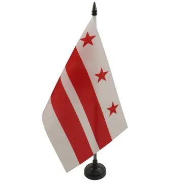 DRAPEAU DE TABLE WASHINGTON DC 21x14cm - PETIT DRAPEAUX DE BUREAU DISTRICT DE COLUMBIA - USA 14 x 21 cm