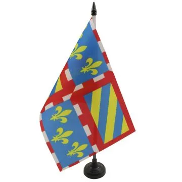 DRAPEAU DE TABLE BOURGOGNE 21x14cm - PETIT DRAPEAUX 14 x 21 cm BOURGUIGNON - FRANCE - Bureau