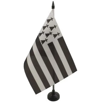 DRAPEAU DE TABLE BRETAGNE 21x14cm - PETIT DRAPEAUX 14 x 21 cm BRETON - FRANCE - Bureau