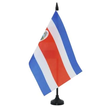 DRAPEAU DE TABLE COSTA RICA 21x14cm - PETIT DRAPEAUX DE BUREAU COSTARICAIN 14 x 21 cm