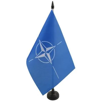 DRAPEAU DE TABLE OTAN 21x14cm - PETIT DRAPEAUX 14 x 21 cm DE L\'OTAN - Bureau