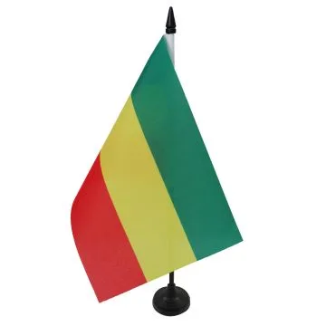 DRAPEAU DE TABLE ETHIOPIE SANS ARMOIRIES 21x14cm - PETIT DRAPEAUX DE BUREAU ÉTHIOPIEN 14 x 21 cm