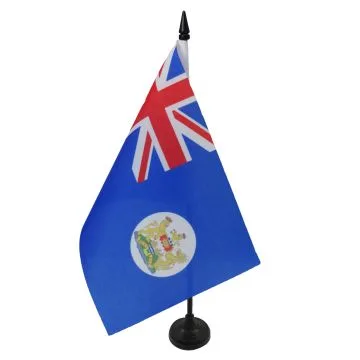 DRAPEAU DE TABLE HONG KONG ANCIEN 21x14cm - PETIT DRAPEAUX DE BUREAU HONGKONGAIS 14 x 21 cm