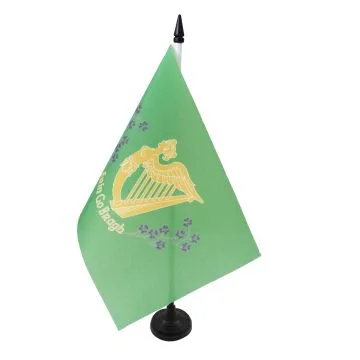 DRAPEAU DE TABLE IRLANDE ERIN GO BRAGH  21x14cm - PETIT DRAPEAUX DE BUREAU IRLANDAIS 14 x 21 cm