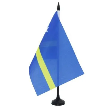 DRAPEAU DE TABLE CURAÇAO 21x14cm - PETIT DRAPEAUX DE BUREAU HOLLANDAIS 14 x 21 cm