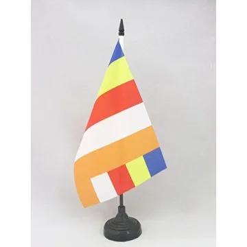 DRAPEAU DE TABLE BOUDDHISTE 21x14cm - PETIT DRAPEAUX DE BUREAU BOUDDHISTE - TIBET 14 x 21 cm