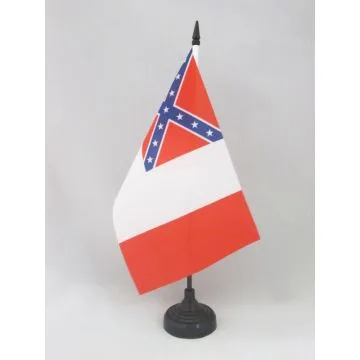DRAPEAU DE TABLE ÉTATS CONFÉDÉRÉS D\'AMÉRIQUE 1865 21x14cm - PETIT DRAPEAUX DE BUREAU REBEL - USA CONFÉDÉRÉ 14 x 21 cm