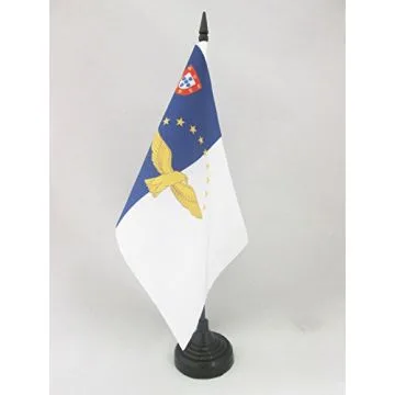 DRAPEAU DE TABLE AÇORES 21x14cm - PETIT DRAPEAUX DE BUREAU PORTUGAIS - PORTUGAL 14 x 21 cm