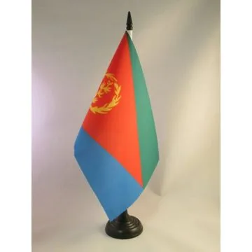 DRAPEAU DE TABLE ERYTHRÉE 21x14cm - PETIT DRAPEAUX DE BUREAU ÉRYTHRÉEN 14 x 21 cm