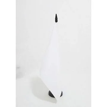 DRAPEAU DE TABLE UNICOLORE BLANC 21x14cm - PETIT DRAPEAUX DE BUREAU DE COULEUR BLANCHE 14 x 21 cm