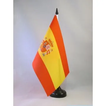 DRAPEAU DE TABLE ESPAGNE 21x14cm - PETIT DRAPEAUX DE BUREAU ESPAGNOL 14 x 21 cm