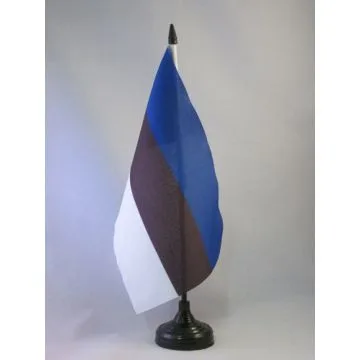 DRAPEAU DE TABLE ESTONIE 21x14cm - PETIT DRAPEAUX DE BUREAU ESTONIEN 14 x 21 cm