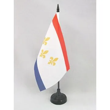 DRAPEAU DE TABLE NOUVELLE-ORLÉANS 21x14cm - PETIT DRAPEAUX DE BUREAU NEW ORLEANS - LOUISIANE 14 x 21 cm