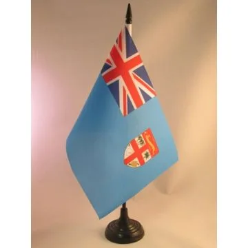DRAPEAU DE TABLE FIDJI 21x14cm - PETIT DRAPEAUX DE BUREAU FIDJIEN 14 x 21 cm