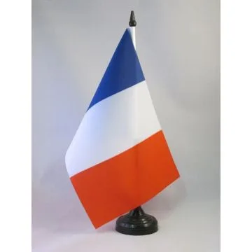 DRAPEAU DE TABLE FRANCE 21x14cm - PETIT DRAPEAUX DE BUREAU FRANÇAIS 14 x 21 cm