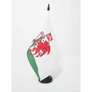 DRAPEAU DE TABLE CARDIFF 21x14cm - PETIT DRAPEAUX DE BUREAU PAYS DE GALLES 14 x 21 cm