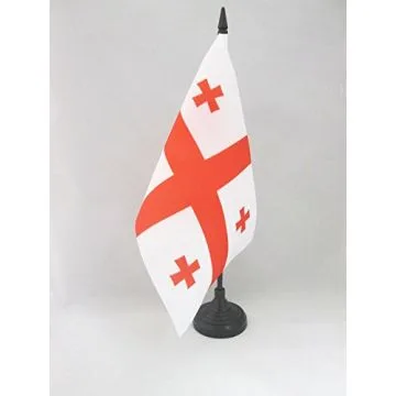 DRAPEAU DE TABLE GÉORGIE 21x14cm - PETIT DRAPEAUX DE BUREAU GÉORGIEN 14 x 21 cm
