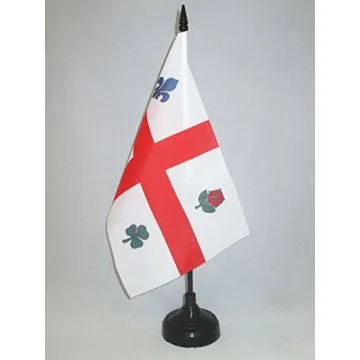 DRAPEAU DE TABLE MONTRÉAL 21x14cm - PETIT DRAPEAUX DE BUREAU CANADIEN - CANADA 14 x 21 cm