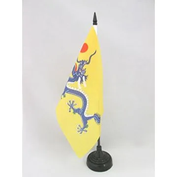 DRAPEAU DE TABLE DRAGON CHINOIS 21x14cm - PETIT DRAPEAUX DE BUREAU CHINE 14 x 21 cm