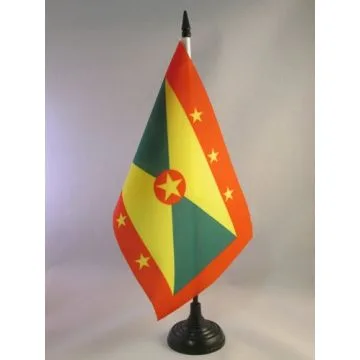 DRAPEAU DE TABLE GRENADE 21x14cm - PETIT DRAPEAUX DE BUREAU GRENADIN 14 x 21 cm