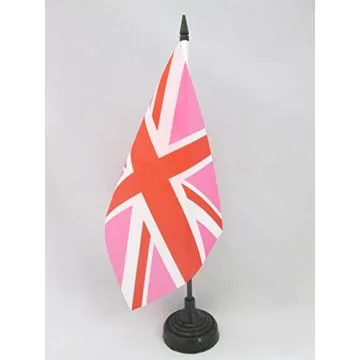 DRAPEAU DE TABLE ROYAUME-UNI ROSE 21x14cm - PETIT DRAPEAUX DE BUREAU ANGLAIS - UK - GRANDE BRETAGNE 14 x 21 cm