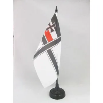 DRAPEAU DE TABLE ALLEMAGNE WWI SANS ÉCUSSON 21x14cm - PETIT DRAPEAUX DE BUREAU ALLEMAND DE GUERRE 14 x 21 cm