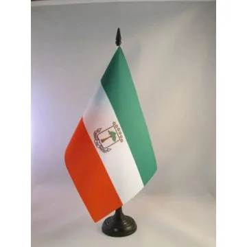 DRAPEAU DE TABLE GUINÉE ÉQUATORIALE 21x14cm - PETIT DRAPEAUX DE BUREAU ÉQUATO-GUINÉEN 14 x 21 cm
