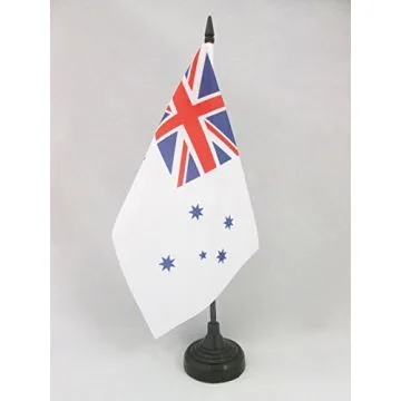 DRAPEAU DE TABLE AUSTRALIE ROYAL AUSTRALIAN NAVY 21x14cm - PETIT DRAPEAUX DE BUREAU PAVILLON MARINE ROYALE AUSTRALIENNE 14 x 21 cm