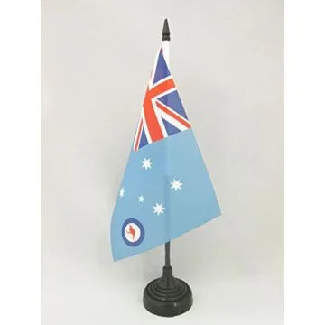 DRAPEAU DE TABLE AUSTRALIE ROYAL AIR FORCE ENSIGN 21x14cm - PETIT DRAPEAUX DE BUREAU FORCE AÉRIENNE ROYALE AUSTRALIENNE 14 x 21 cm