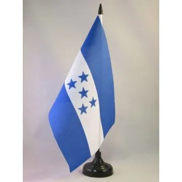DRAPEAU DE TABLE HONDURAS 21x14cm - PETIT DRAPEAUX DE BUREAU HONDURIEN 14 x 21 cm