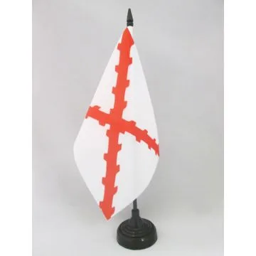 DRAPEAU DE TABLE DUCHÉ DE BOURGOGNE 21x14cm - PETIT DRAPEAUX DE BUREAU CROIX BOURGUIGNONNE 14 x 21 cm