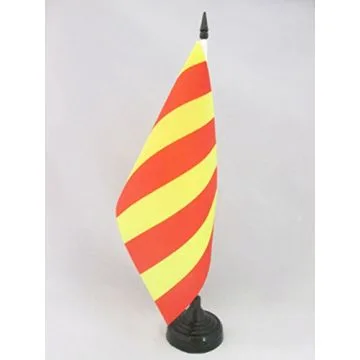 DRAPEAU DE TABLE COMMISSAIRE DE COURSE ROUGE ET JAUNE 21x14cm - PETIT DRAPEAUX DE BUREAU CHANGEMENT D\'ADHÉRENCE 14 x 21 cm