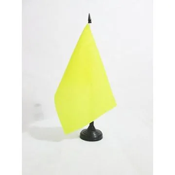 DRAPEAU DE TABLE COMMISSAIRE DE COURSE JAUNE 21x14cm - PETIT DRAPEAUX DE BUREAU DANGER ET INTERDICTION DE DÍ?PASSER 14 x 21 cm