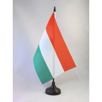 DRAPEAU DE TABLE HONGRIE 21x14cm - PETIT DRAPEAUX DE BUREAU HONGROIS 14 x 21 cm