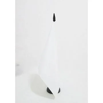 DRAPEAU DE TABLE COMMISSAIRE DE COURSE BLANC 21x14cm - PETIT DRAPEAUX DE BUREAU VÍ?HICULE LENT 14 x 21 cm
