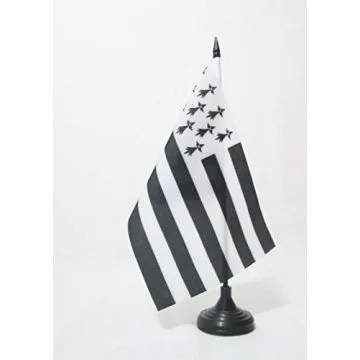 DRAPEAU DE TABLE BRETAGNE ALTERNATIF 21x14cm - PETIT DRAPEAUX DE BUREAU BRETON - FRANCE 14 x 21 cm
