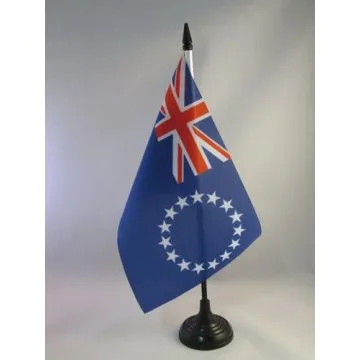 DRAPEAU DE TABLE ILES COOK 21x14cm - PETIT DRAPEAUX DE BUREAU DES ILES COOK 14 x 21 cm