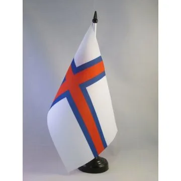 DRAPEAU DE TABLE ILES FÉROÉ 21x14cm - PETIT DRAPEAUX DE BUREAU FÉROÏEN 14 x 21 cm