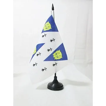 DRAPEAU DE TABLE COMTÍ? DE SHROPSHIRE ANCIEN 21x14cm - PETIT DRAPEAUX DE BUREAU COUNTY OF SALOP - ANGLETERRE 14 x 21 cm