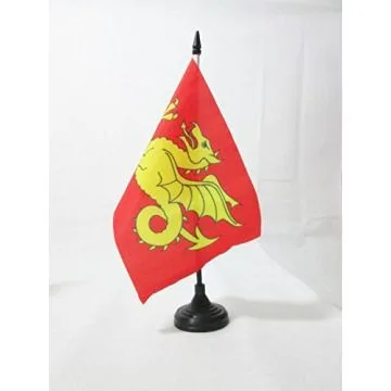 DRAPEAU DE TABLE ROYAUME ANGLAIS DU WESSEX 519-927 21x14cm - PETIT DRAPEAUX DE BUREAU DU WESSEX - ANGLETERRE 14 x 21 cm