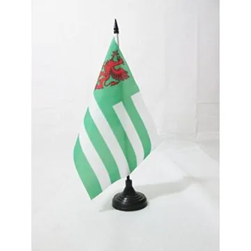 DRAPEAU DE TABLE COMTÍ? DE WILTSHIRE ANCIEN 21x14cm - PETIT DRAPEAUX DE BUREAU COUNTY OF WILTS. - ANGLETERRE 14 x 21 cm