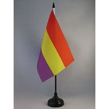 DRAPEAU DE TABLE ESPAGNOL RÉPUBLICAIN 22x15cm - GRAND DRAPEAUX DE BUREAU ESPAGNE RÉPUBLICAINE 15 x 22 cm